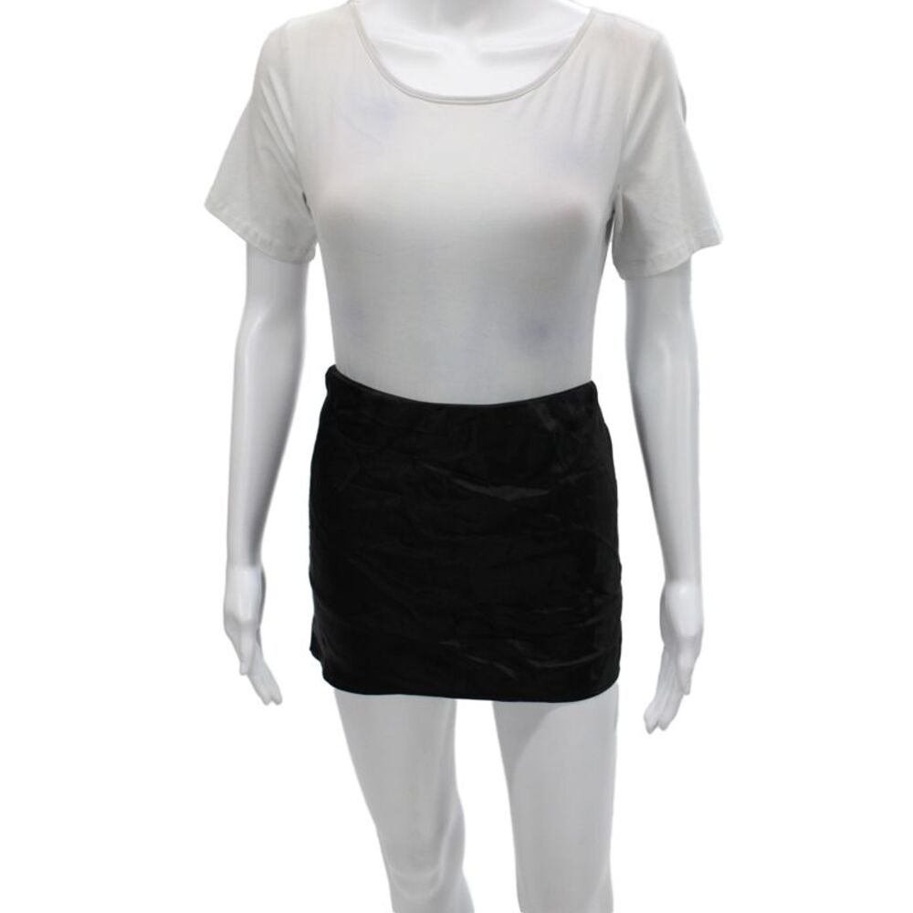 Reformation Women Mini Silk Skirt Black Size M